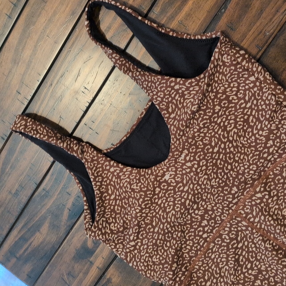 Brown Leopard-Print Fitted Romper - Picture 8 of 9